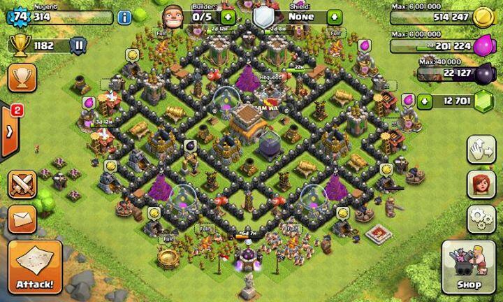 Jual ID COC TH 9(Cakep) Gems Tumpeh-Tumpeh
