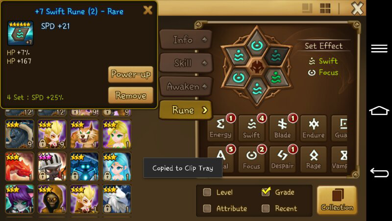 id Summoners war middle starter (perna - verde - julien - julie - accasis)