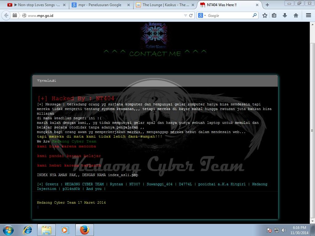 Website MPR.go.id di hack