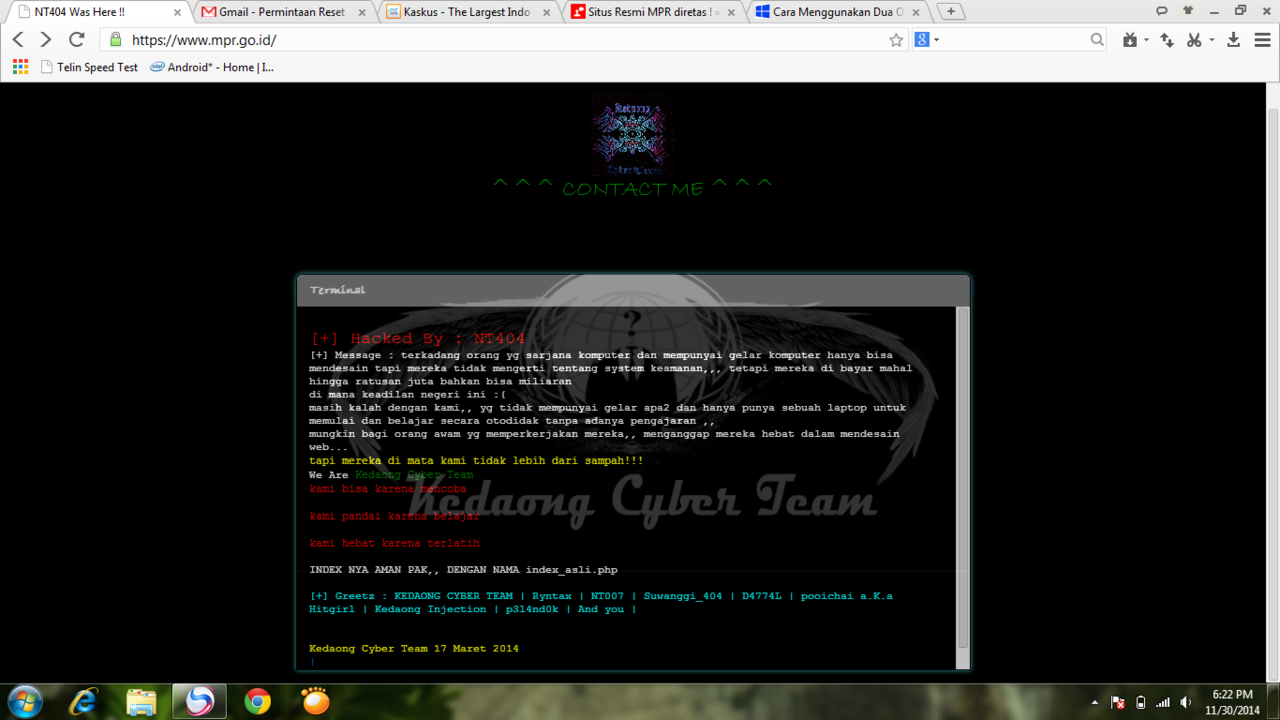 Situs Resmi MPR di Hack!!!!!