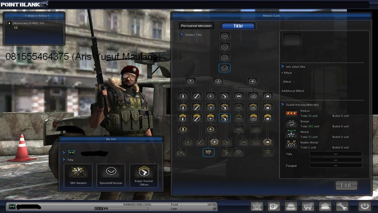 JUAL CHAR PB BRIGADIER & LETKOL EMAS (DATA SAMPAI AKAR) MURMER