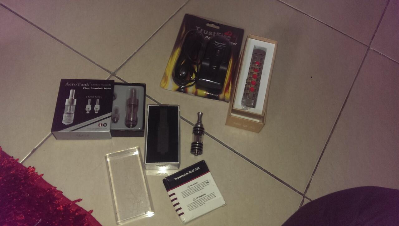 wts vaporizer AR Mod, Iclear30B, AW IMR 18650 (Merah), Charger Trustfire, Kangertech