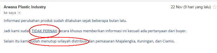 Pengalaman kurang enak beli kresek cap &quot;PAUS&quot;