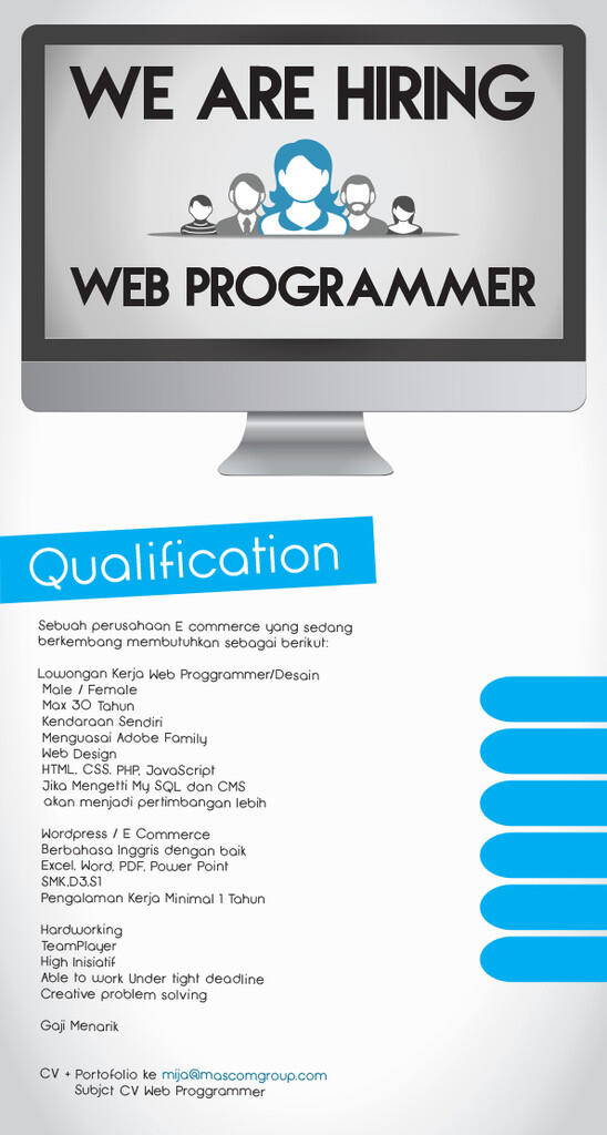 &#91;Jakarta Barat&#93; Dibutuhkan Web Programmer - Fresh Graduate are welcome