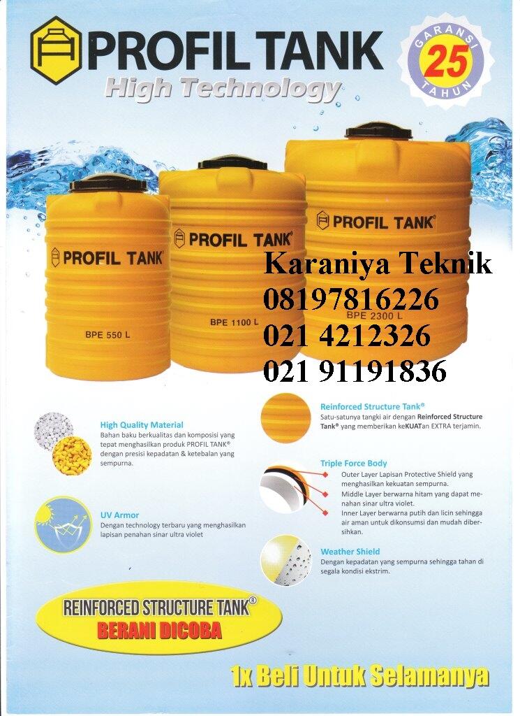 Toren Stainless steel ProfilTank TNA Pakai Kaki PS-8,000 D Tanpa Kaki Untuk