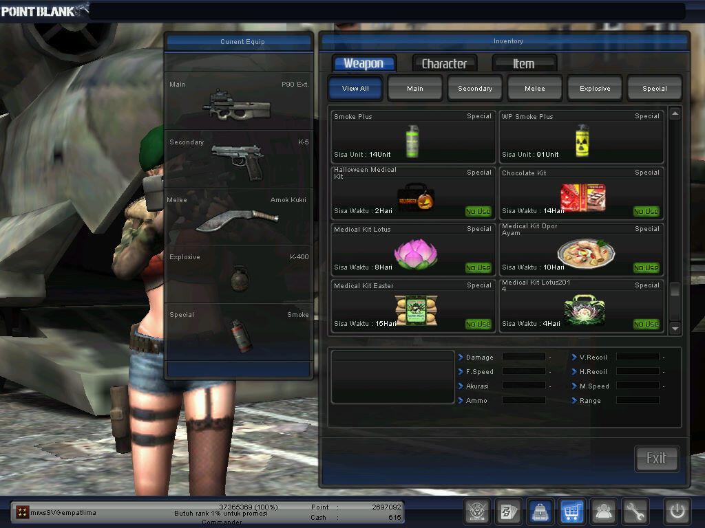 JUAL CHAR POINT BLANK PANGKAT BINTANG 4 (JENDRAL)