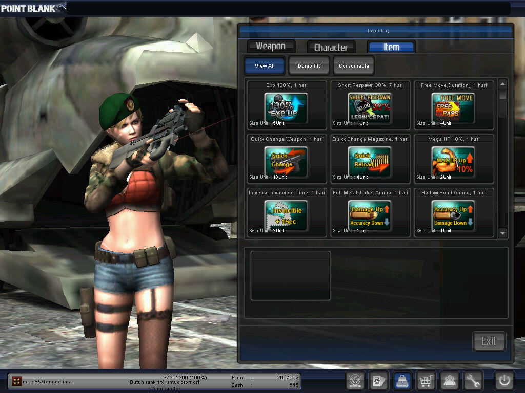 JUAL CHAR POINT BLANK PANGKAT BINTANG 4 (JENDRAL)