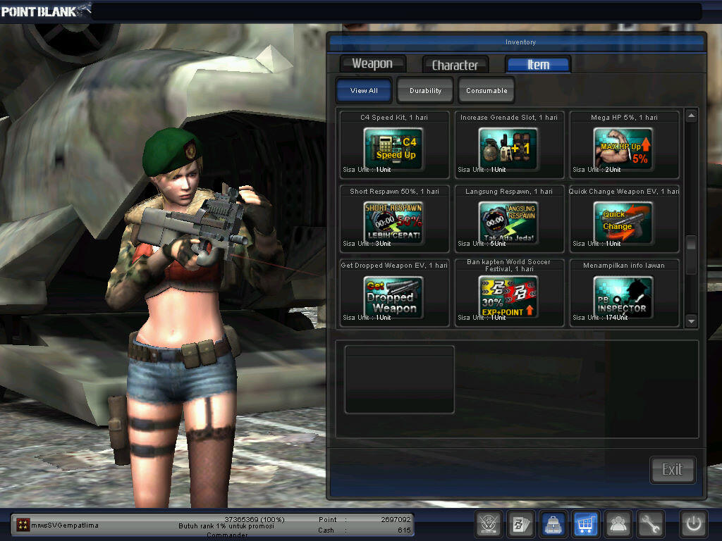 JUAL CHAR POINT BLANK PANGKAT BINTANG 4 (JENDRAL)