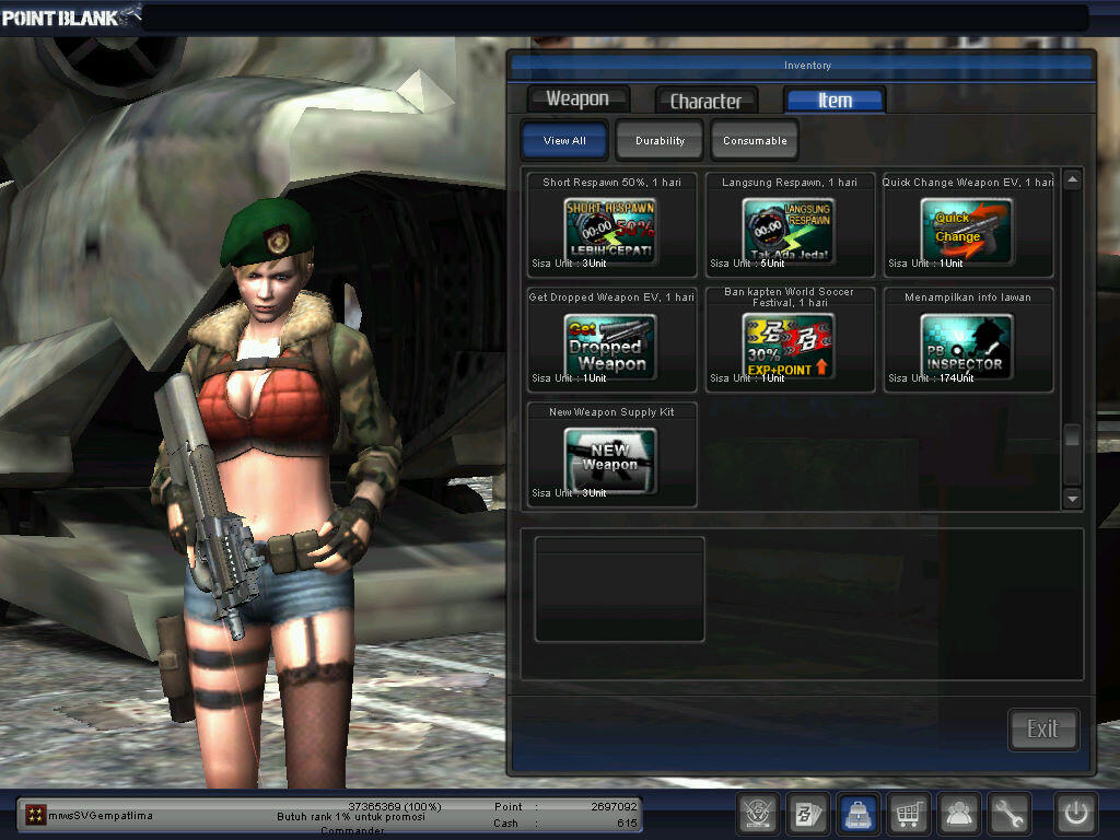 JUAL CHAR POINT BLANK PANGKAT BINTANG 4 (JENDRAL)