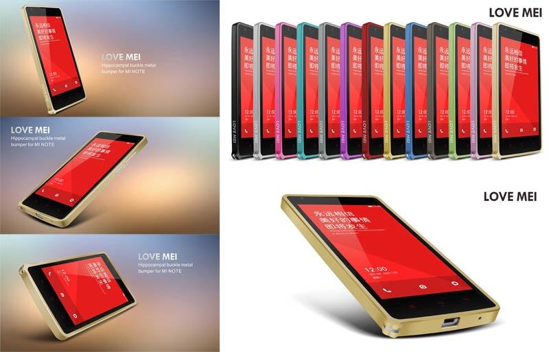 Alumunium metal bumper lovemeii lunatik xiaomi redmi 1s,MI3,MI4,note case,casing