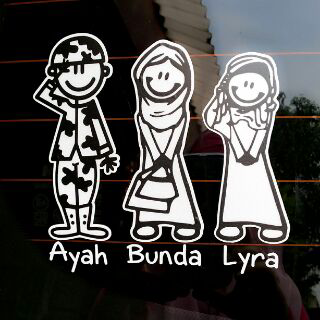 Terjual Jual Sticker Happy Family Car Stiker Karakter 