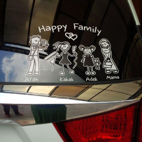 Terjual Jual Sticker Happy Family Car Stiker Karakter 