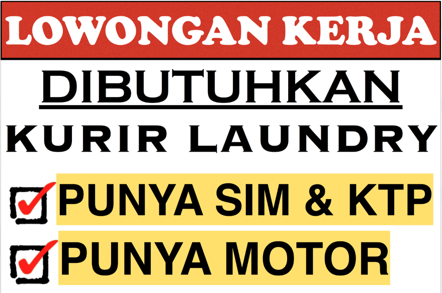 &#91;PM&#93;&#91;SURABAYA TIMUR&#93; BUTUH KURIR LAUNDRY