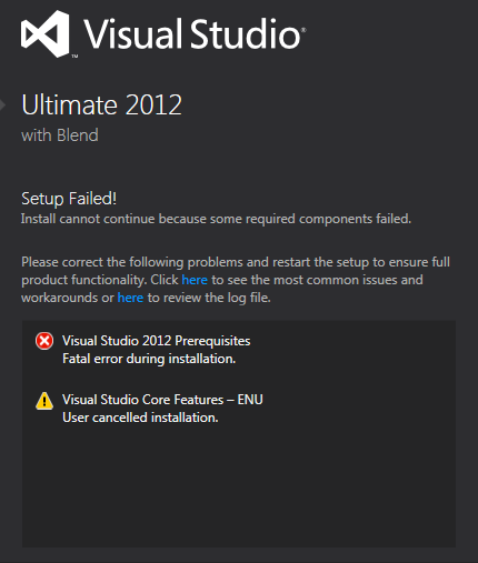 HELP - gagal Instal Visual Studio 2012