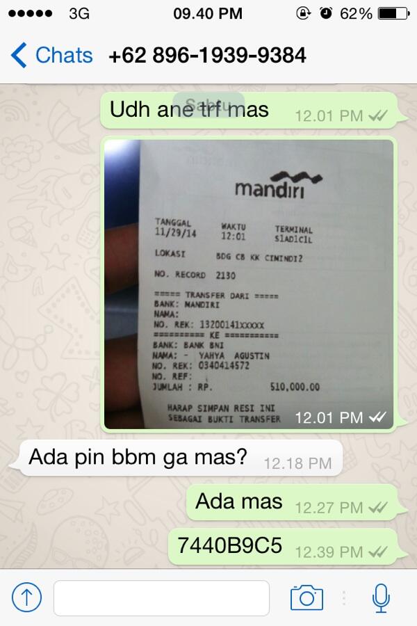 Gan ane minta info, dia penipu atau bukan?