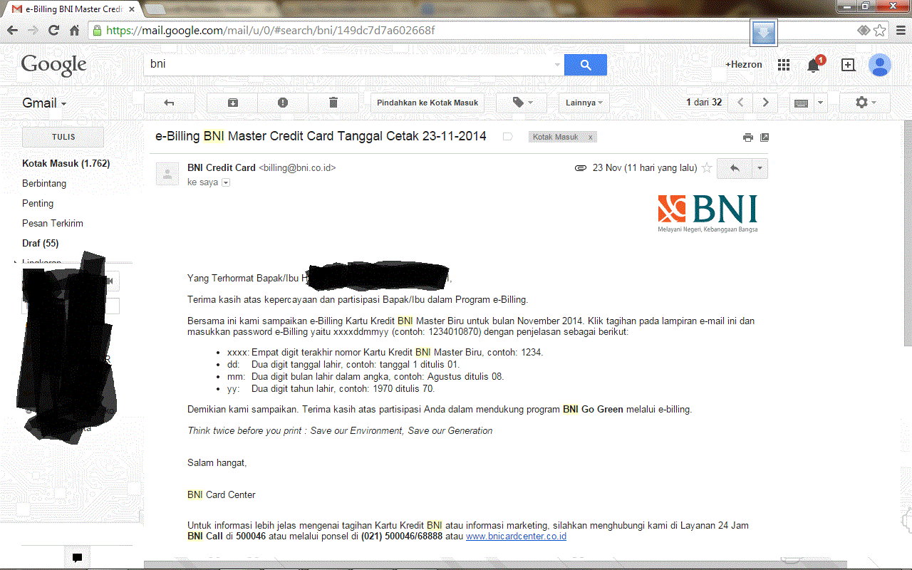 Keluhan terhadap Bank BNI