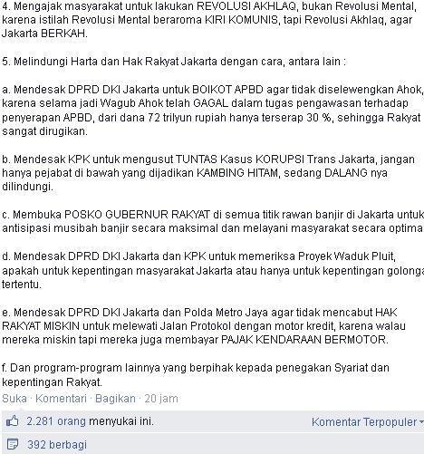 HOT di FB HABIB RIZIK, Ketua FPI