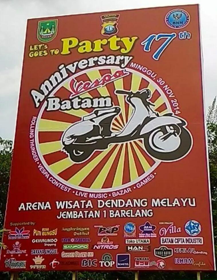 Anniversary Komunitas Vespa Batam ke 17