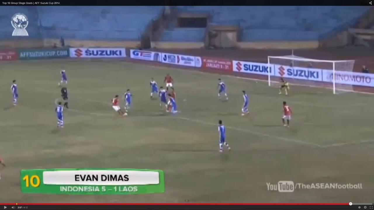 Gol Evan Dimas masuk di TOP 10 Group Stage Goal AFF Suzuki Cup 2014