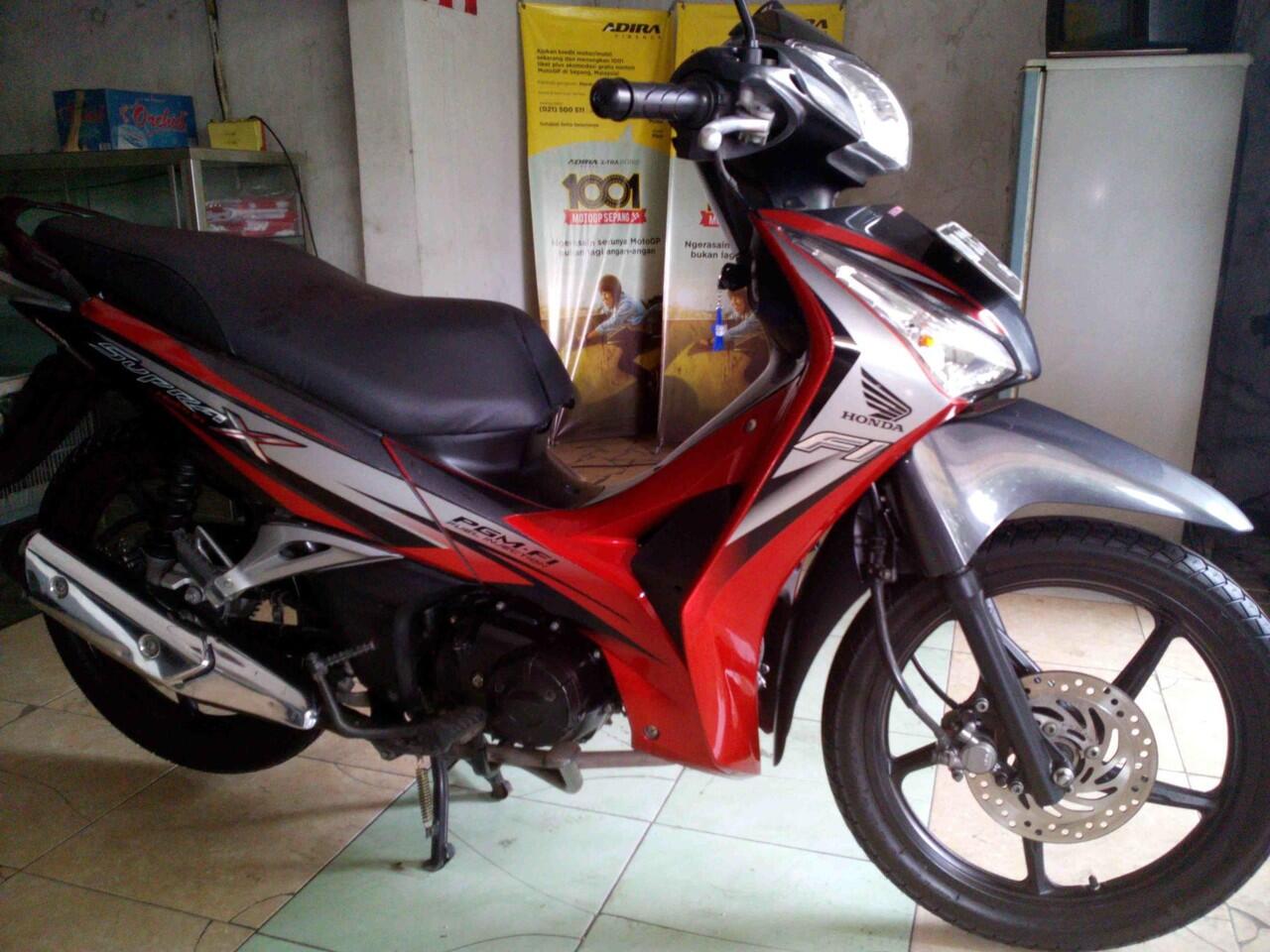 Kumpulan Modifikasi Motor Supra X 125 Warna Merah Hitam Terbaru