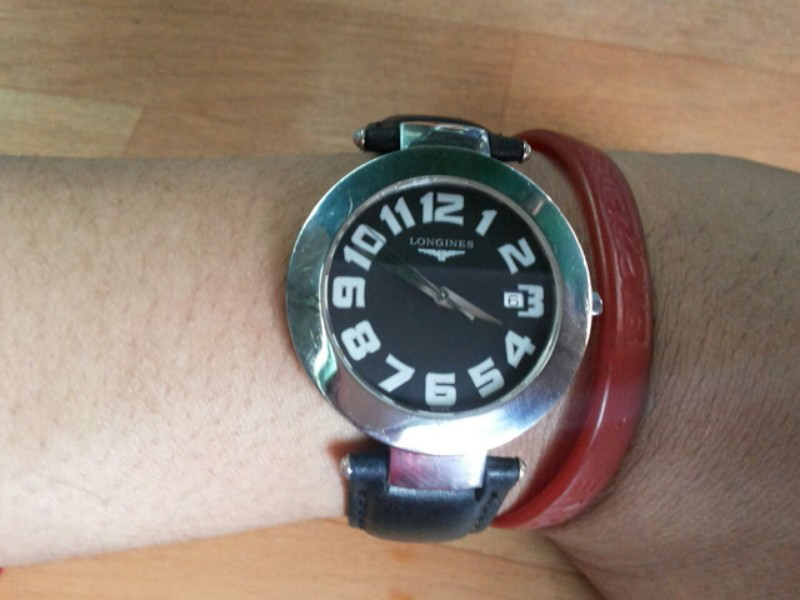 Cari LONGINES EFC L5.675.4 Quartz Leather Strap Watch 