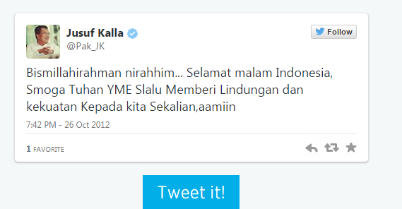 tweet pertama tokoh dan artis indonesia