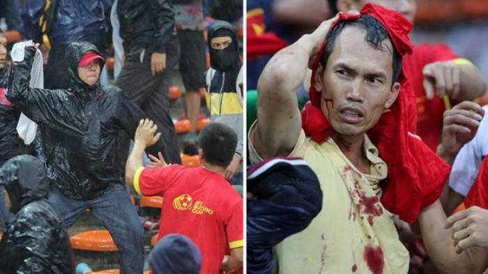 (Malingsia)FOTO: Suporter Malaysia Serang Suporter Vietnam Setelah Timnya Kalah