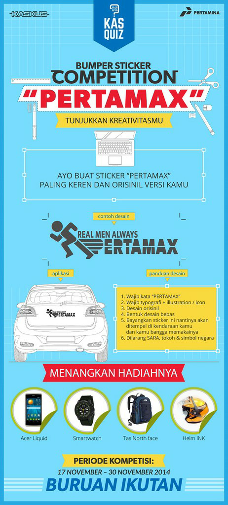 &#91;ASK&#93; Pengumuman Lomba desain Bumper Sticker &quot;PERTAMAX&quot; dari PT. Pertamina
