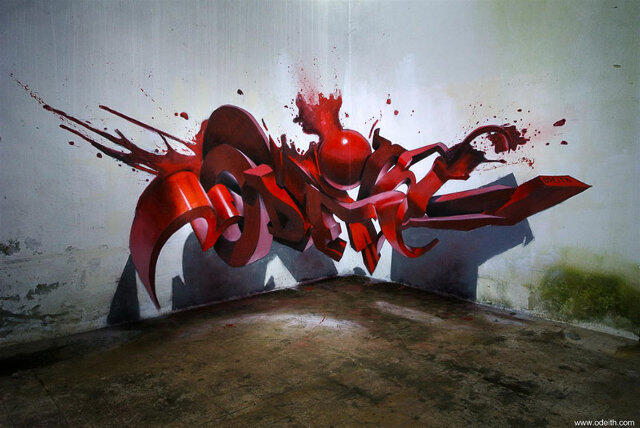 Keren! Gambar Grafiti dengan Efek 3 Dimensi