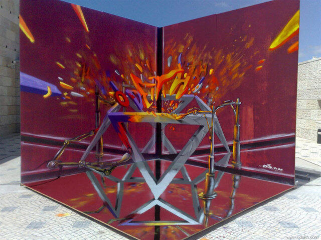 Keren! Gambar Grafiti dengan Efek 3 Dimensi