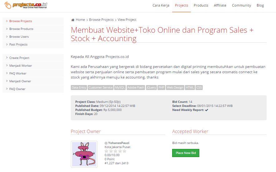 &#91;LOWONGAN FREELANCE&#93; Membuat Website+Toko Online dan Program Sales + Stock + Accounti