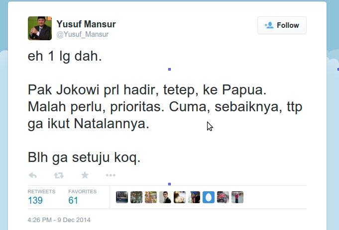 &#91;Penjokowian Dari Media Nastak&#93; Yusuf Mansur sarankan Jokowi hadiri perayaan Natal