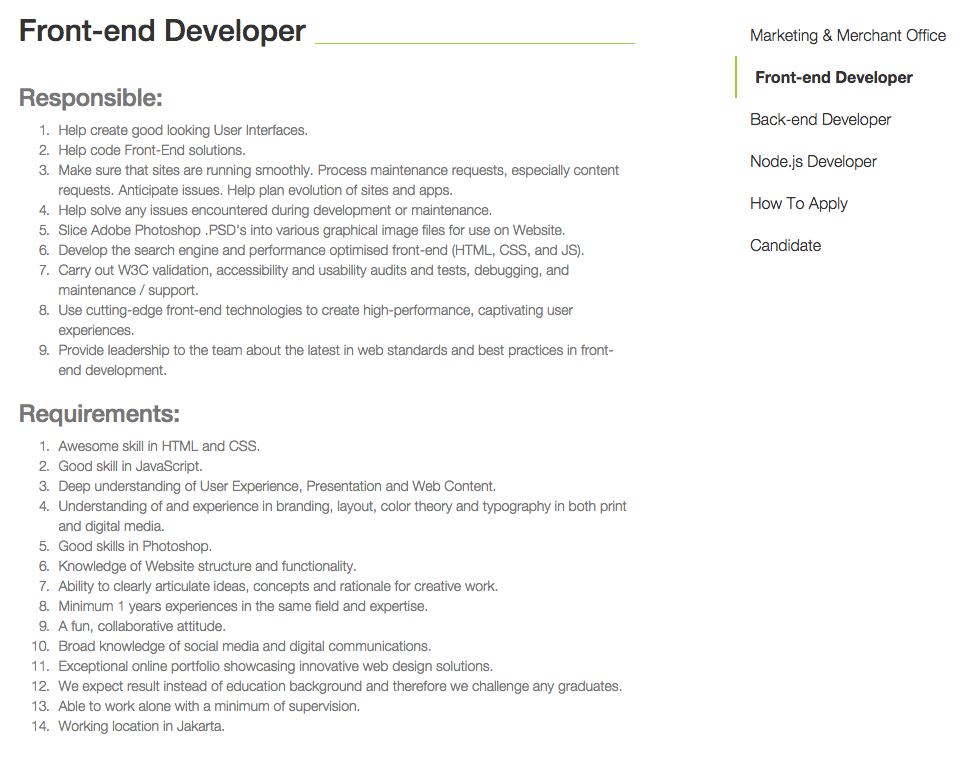 &#91;Loker&#93; Front-end Developer untuk di PT Spavista