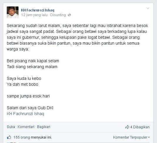Gubernur Jakarta Fanpage wakakaka