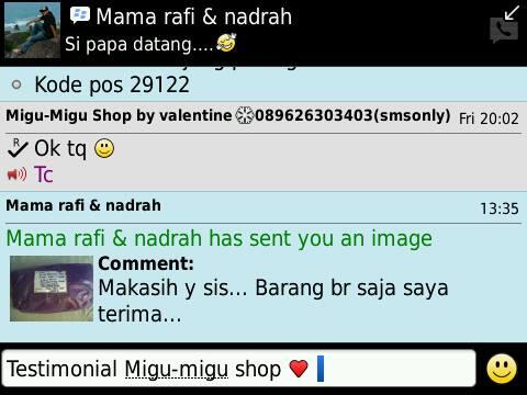 Kumpulan Testimonial Migu-Migu Shop aganwati philova (valentine)