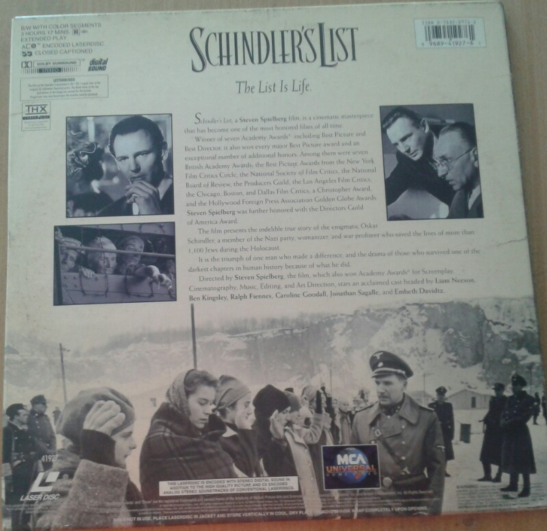LaserDisk Schindler's List