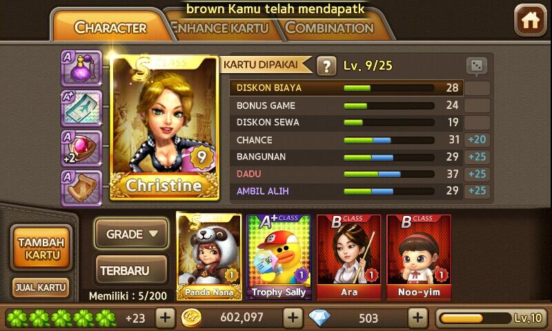 Jual Id/Akun Line Get Rich Siap Tempur,Cristine+Panda Nana S class Dll,Masuk!!!