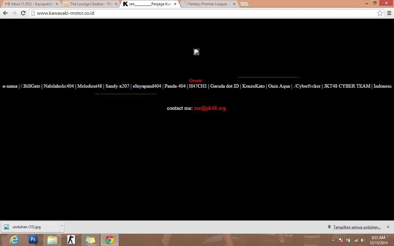 WEBSITE KAWASAKI INDONESIA DI HACKED GAN