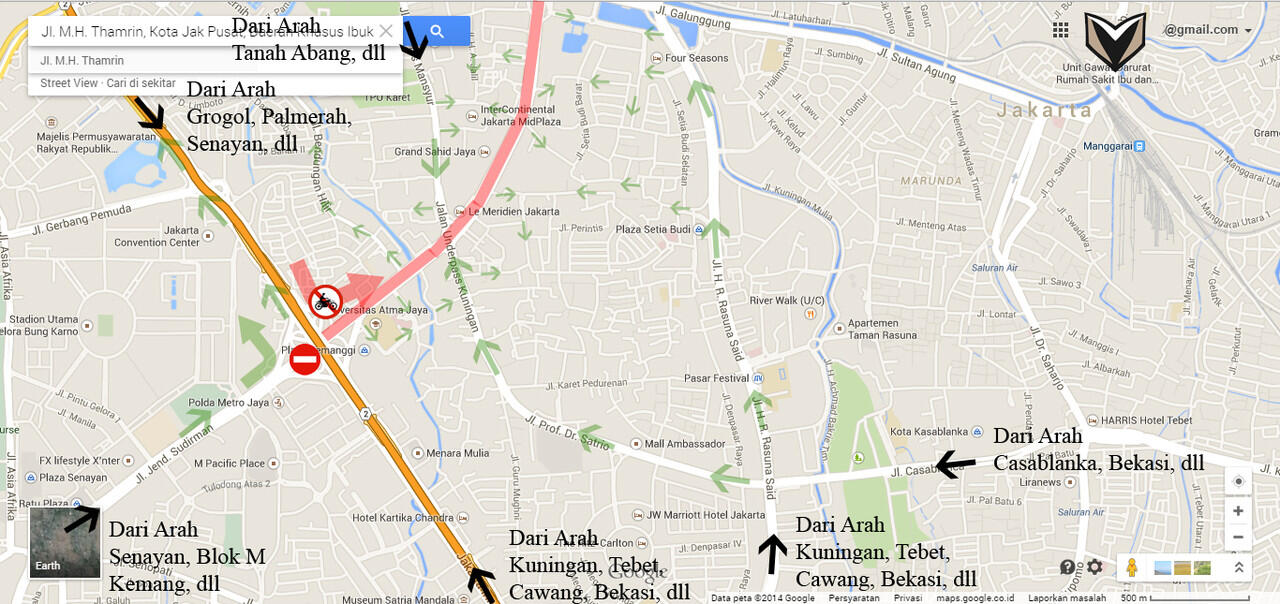 Jalan Alternatif Pembatasan sepeda motor di Jalan Medan Merdeka Barat hingga Jalan MH