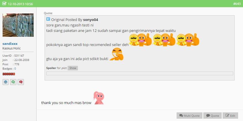 TESTIMONIAL USER ID SANDIXXX