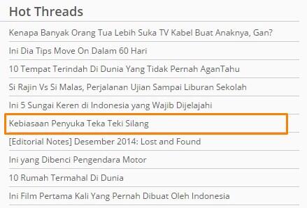 Beberapa Kebiasaan yang sering dilakukan Penyuka Teka Teki Silang (TTS)