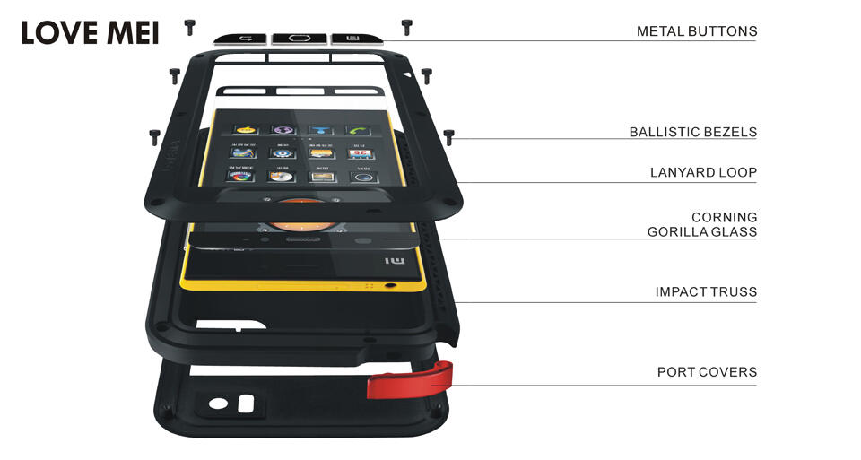 Alumunium metal bumper lovemeii lunatik xiaomi redmi 1s,MI3,MI4,note case,casing