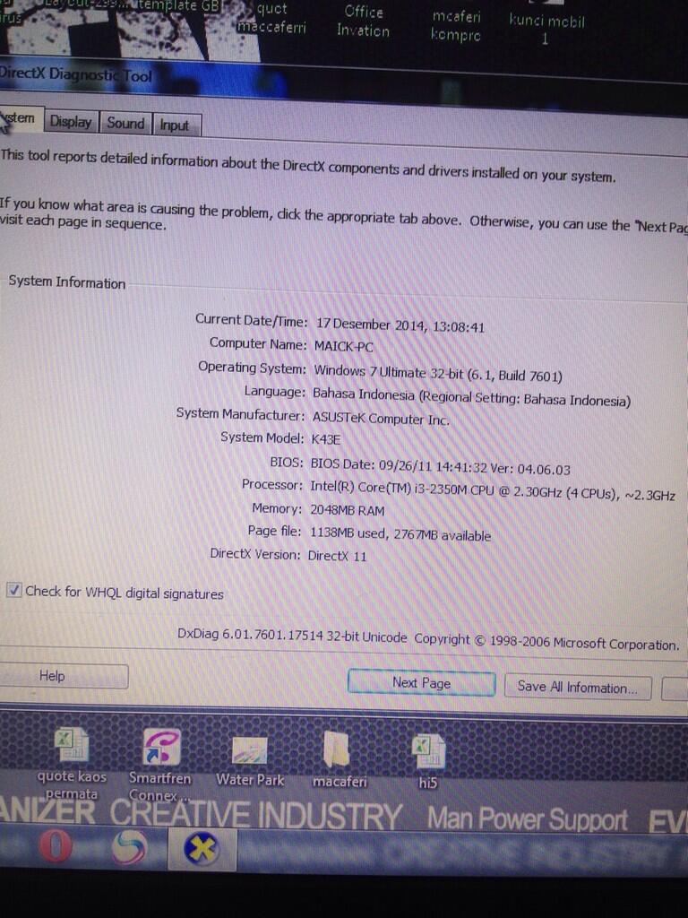 LAPTOP ASUS K43E