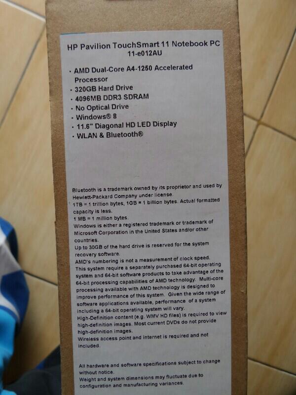 hp pavilion touch smart note book matap.murah gan!