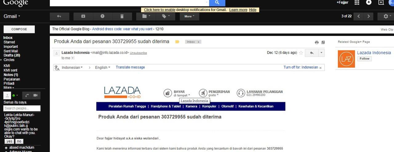 SURAT TERBUKA untuk LAZADA (Refund atau Pengembalian barang LAZADA)