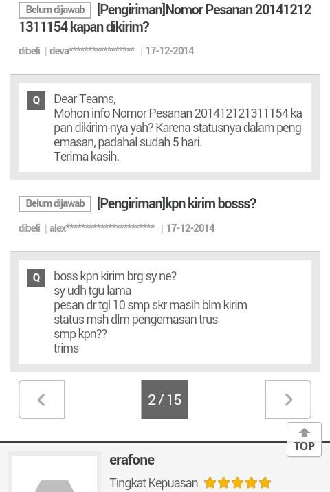 pelayanan ERAFONE di elevenia sungguh terlalu