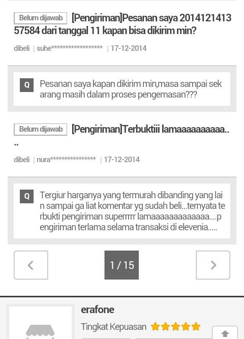 pelayanan ERAFONE di elevenia sungguh terlalu