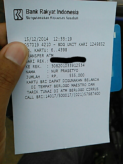 Surat terbuka untuk id talenta.bahari / rek 308201033912534 a.n Nur Prasetyo