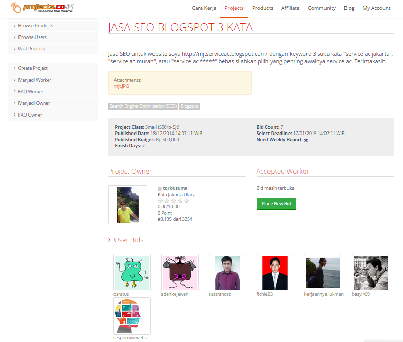 &#91;LOWONGAN FREELANCE&#93; Dibutuhkan JASA SEO BLOGSPOT 3 KATA 