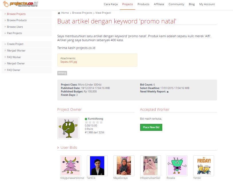 &#91;LOWONGAN FREELANCE&#93; Buat artikel dengan keyword &quot;PROMO NATAL&quot;